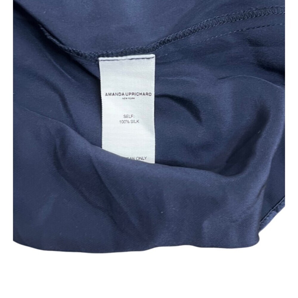 Amanda Uprichard Silk Dress Blue Front Tie Cocktail Mini Adjustable NWOT - Picture 8 of 11